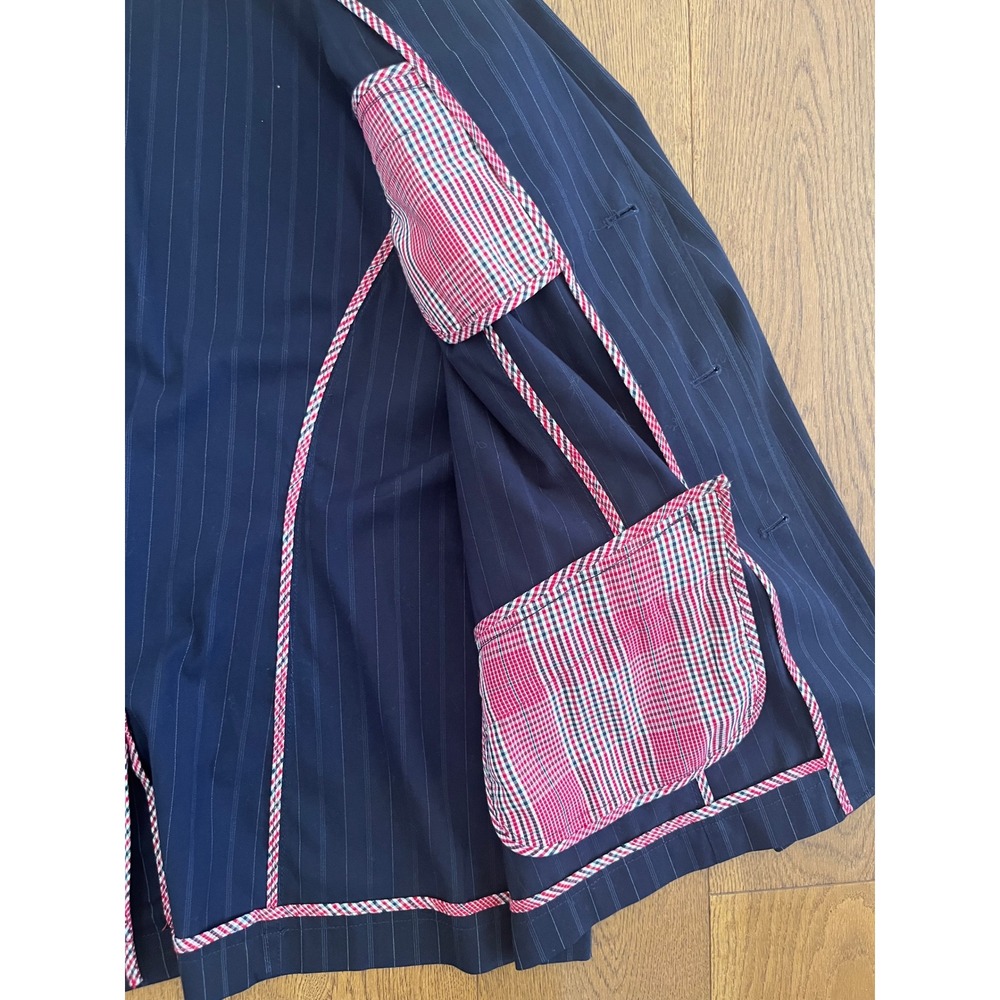 Tommy Hilfiger Blazer Womens 24 Navy Excellent Pinstripe Cotton Stretch Y2K - Picture 4 of 13